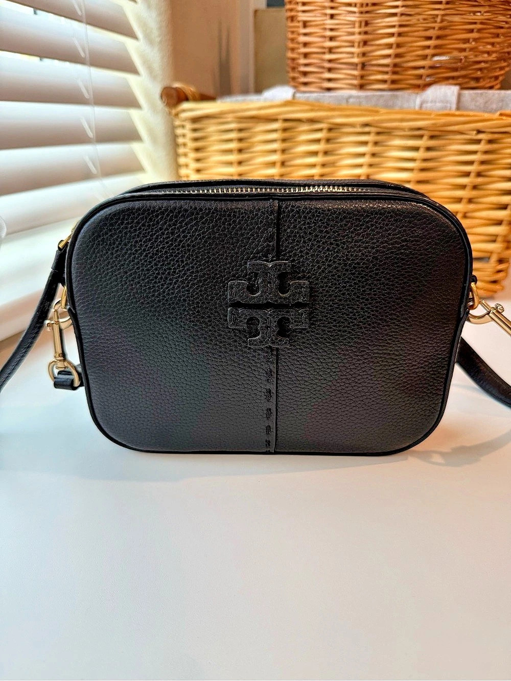 Tory Burch McGraw Camera Bag Black Crossbody